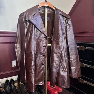 SKALAR vintage fur lined MiUSA leather jacket brown